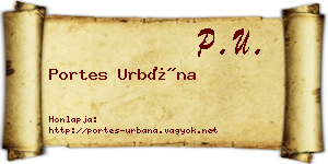 Portes Urbána névjegykártya
